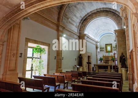 Iglesia Catolica, Santuario de Nostra Senyora de Cura, ubicado en El Puig de Cura, Pla de Mallorca, Mallorca, Islas Baleares, España. Stockfoto