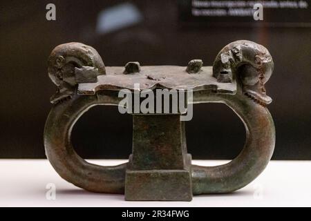 Atalaje de carro, siglo IV, Villa Romana de Carranque, Museo de los Concilios y la Cultura Visigoda, Kirche San Román, Toledo, Castilla-La Mancha, Spanien. Stockfoto