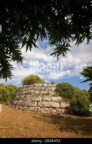 Kreisförmige Talaiot de Sa Clova des Xot. Yacimiento arqueologico de Sa Canova de Morell. Artà. Mallorca Islas Baleares. España. Stockfoto