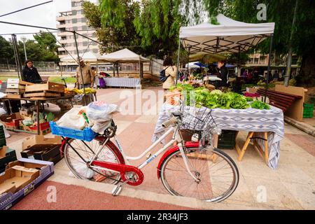 Mercado ecologico al Aire Libre, Plaza de Patins-plaza Bisbe Berenguer de Palou -. Palma. Mallorca Islas Baleares. Spanien. Stockfoto