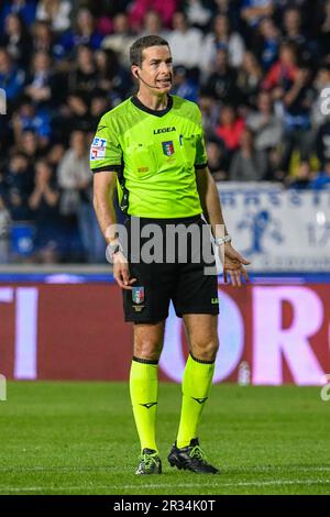 Empoli, Italien. 22. Mai 2023. Carlo Castellani Stadion, Empoli, Italien, 22. Mai 2023, Schiedsrichter Giovanni Ayroldi bei Empoli FC gegen Juventus FC – italienisches Fußballspiel Serie A Credit: Live Media Publishing Group/Alamy Live News Stockfoto