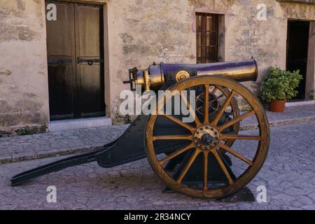 Mörser Kanone 210mm, 19. Jahrhundert, Schloss von San Carlos, 17. Jahrhundert, Palma, Mallorca, Spanien. Stockfoto