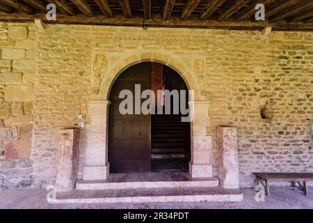 tribuna, claustro del siglo XII, monasterio benedictino de Sant Miquel de Cuixa , año 879, pirineos orientales, Francia, europa. Stockfoto