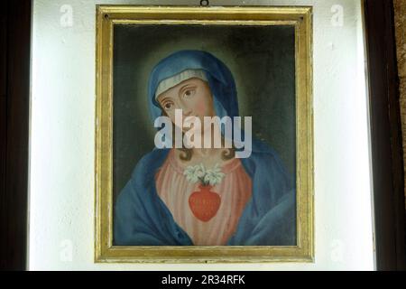 Inmaculado Corazón de María, oleo sobre tela, siglo XVIII, catedral de Evora, Basílica Sé Catedral de Nossa Senhora da Assunção, Evora, Alentejo, Portugal. Stockfoto