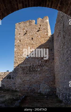 torre del homenaje, Castillo de Gormaz, Siglo X, Gormaz, Soria, Comunidad Autónoma de Castilla, Spanien, Europa. Stockfoto