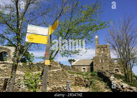 iglesia de Santa Elena, Pueblo de Santa Creu, Parque Natural del cabo de Creus, Girona, Catalunya, Spanien. Stockfoto