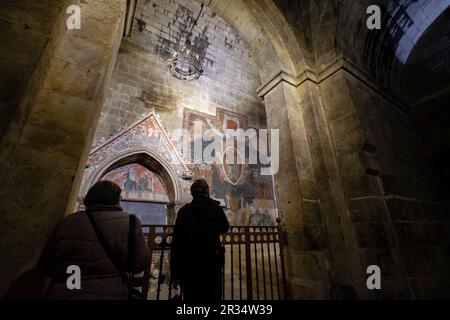 Pinturas murales en la Capilla de San Martín, Catedral de la Asunción de la Virgen, catedral vieja, Salamanca, comunidad Autónoma de Castilla y León, Spanien. Stockfoto