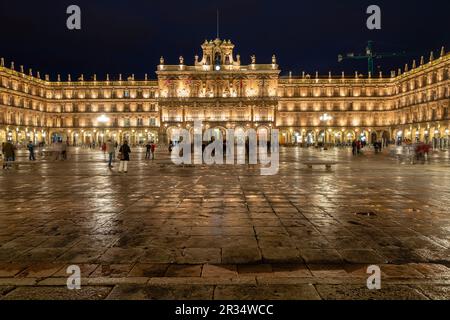 Plaza Mayor, construida en el año 1729 Al 1756, estilo Barroco, Salamanca, Comunidad Autónoma de Castilla y León, Spanien. Stockfoto