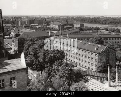 Das Gefängnis des Nürnberger Gerichtsgebäudes, in dem 1945 während der berühmten Nürnberger Gerichtsverfahren die Nazi-Kriegsverbrecher inhaftiert wurden. Stockfoto