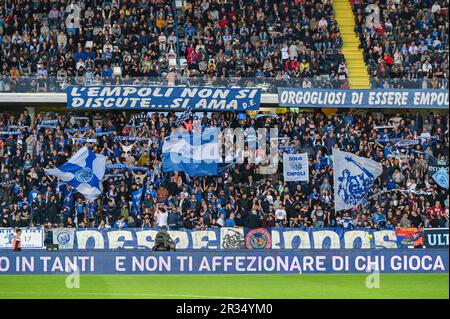 Empoli, Italien. 22. Mai 2023. Carlo Castellani Stadion, Empoli, Italien, 22. Mai 2023, Empoli-Fans beim Empoli FC gegen Juventus FC – italienische Fußballserie A-Spiel: Live Media Publishing Group/Alamy Live News Stockfoto