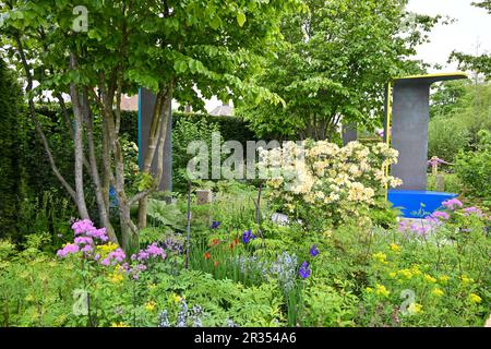 London, Großbritannien. 22. Mai 2023. Chelsea, London, Großbritannien, am 22 2023. Mai. Der Rare Space Garden des National Brain Appeal auf der RHS Chelsea Flower Show im Royal Hospital Chelsea, London, Großbritannien am 22 2023. Mai. Kredit: Francis Knight/Alamy Live News Stockfoto