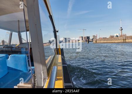 Auf einem Boot in Rotterdam Stockfoto