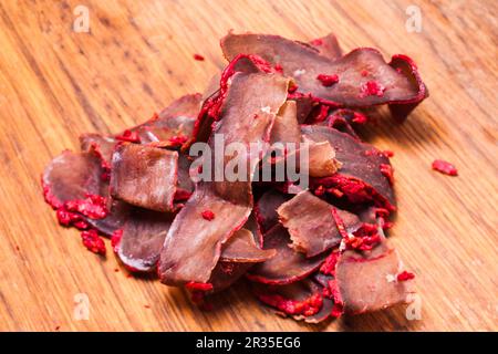 Basturma - Schweinefleisch Trockenfleisch Stockfoto