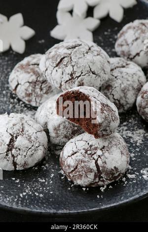 Glutenfreie Haselnuss- und Schokoladenkekse Stockfoto