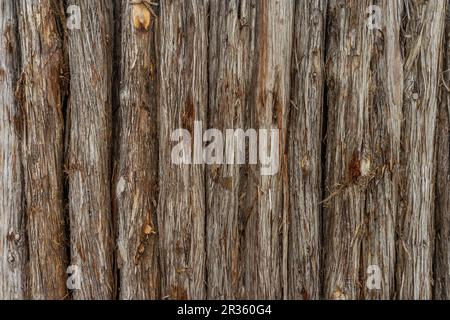 Alter Holzzaun mit grober Kornstruktur Stockfoto