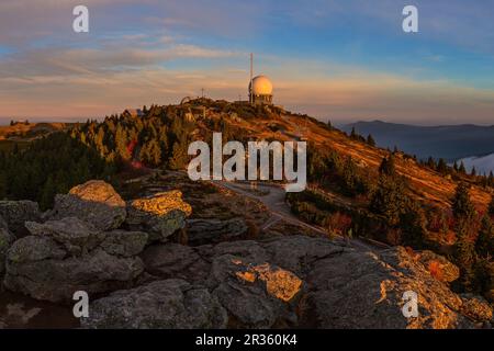 Gipfel des Mt. Grosser Arber Stockfoto