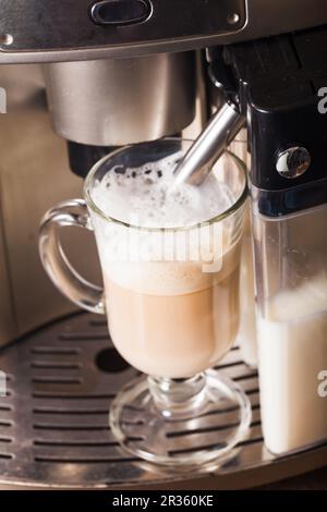 Hausgemachte Latte Espresso Stockfoto