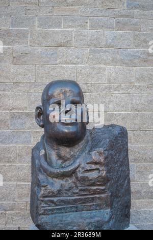 Skulptur von Dietrich Bonhoeffer, Widerstandskämpfer in Deutschland im Zweiten Weltkrieg Stockfoto