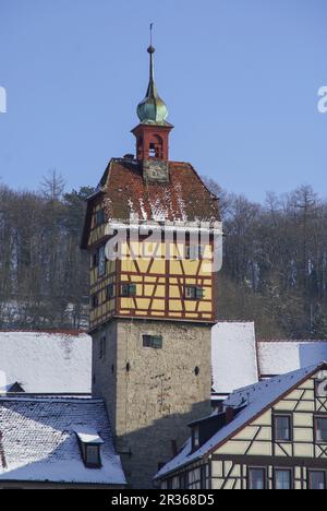 Josenturm - historischer Turm in der Schwaebischen Halle, Baden-Württemberg, Deutschland Stockfoto