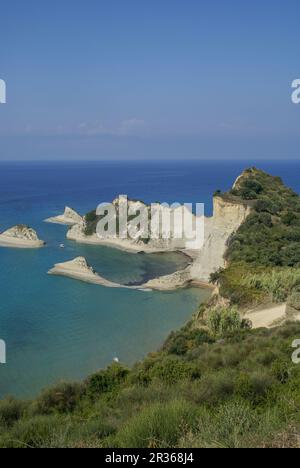 Cap Drastis - malerische Küste in der Nähe von Sidari, Korfu, Griechenland Stockfoto