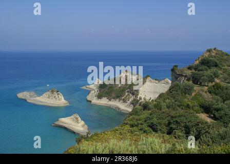 Cap Drastis - malerische Küste in der Nähe von Sidari, Korfu, Griechenland Stockfoto