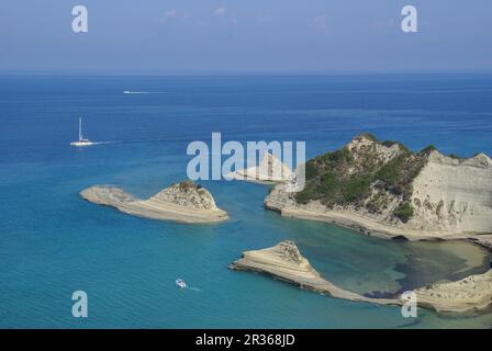 Cap Drastis - malerische Küste in der Nähe von Sidari, Korfu, Griechenland Stockfoto