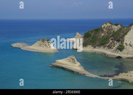 Cap Drastis - malerische Küste in der Nähe von Sidari, Korfu, Griechenland Stockfoto