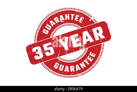 35 Jahre Garantie Gummistempel Stock Vektor