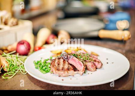 Gegrilltes Rumpsteak Stockfoto