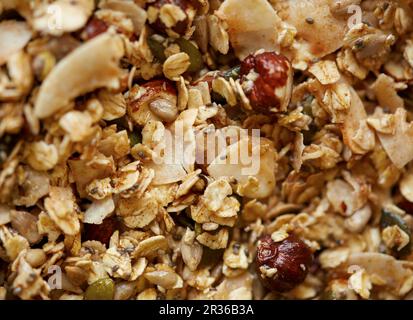 Glutenfreie, zuckerfreie Müslimischung Stockfoto