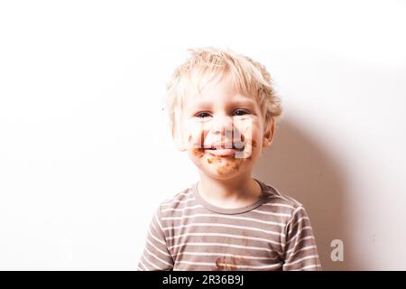 Junge kann Schokolade Stockfoto