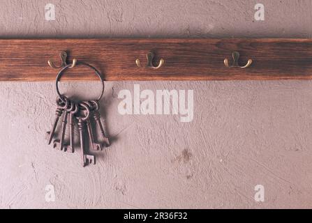 Tasten am Haken Stockfoto
