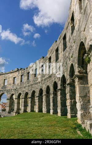 anfiteatro de Pula, Pula, Peninsula de Istria, Croacia, europa. Stockfoto