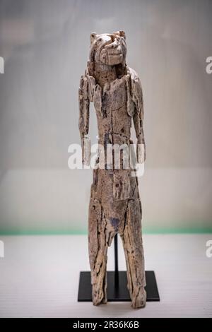 löwenmann aus Stadel, obere paläolithische Mammut-Elfenbeinskulptur, Replik, Museo de la evolución humana, MEH, Burgos , Spanien. Stockfoto