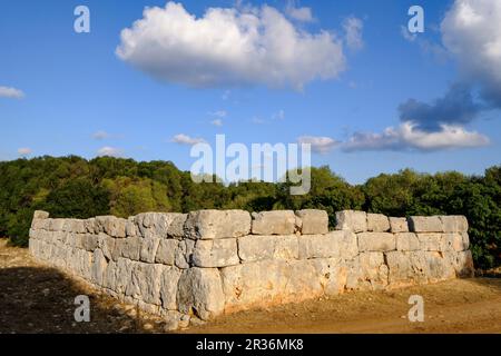 Hospitalet Vell, Edificio rechteckige de arquitectura ciclópea, núcleo de hábitat talayótico, término Municipal de Manacor, Mallorca, Balearen, Spanien, Europa. Stockfoto