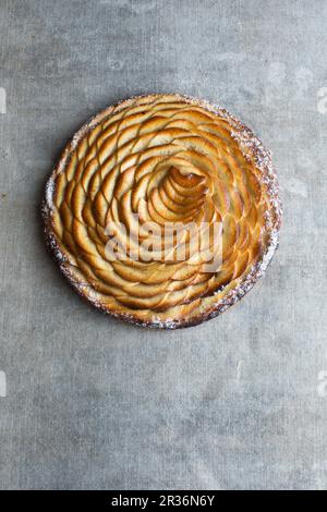 Tarte fine aux Pommes (französischer Apfelkuchen) Stockfoto