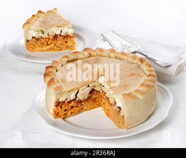 Pasticcio Di Natale (ein traditionelles gebackene Nudelgericht aus Sizilien, Italien) Stockfoto