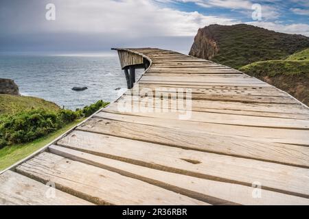 Muelle de las Ánimas, Pirulil, Costa occidental de la Isla Grande de Chiloé, Provincia de Chiloé, Región de Los Lagos, Patagonien, República de Chile, América del Sur. Stockfoto