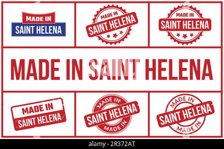 Hergestellt Aus Saint Helena Gummistempel Set Stock Vektor