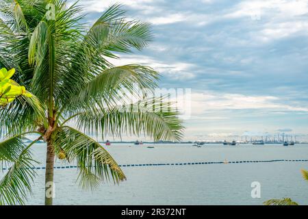 Sentosa Island Sentosa Siloso Beach in Singapur Stockfoto