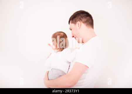 Papa und Baby Spaß Stockfoto