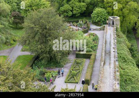 Blick vom Gipfel des Blarney Castle in Irland. Stockfoto