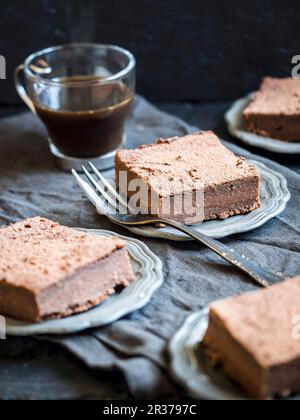 Gesunde florlose glutenfreie Süßkartoffeln-Brownies. Stockfoto