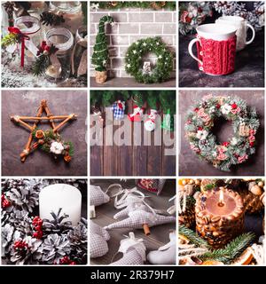 Frohe Weihnachten Collage Stockfoto