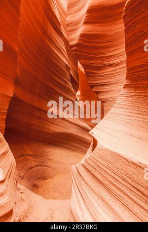 Innere des Antelope Canyon, versauten orange Wellen aus Stein gemacht Stockfoto