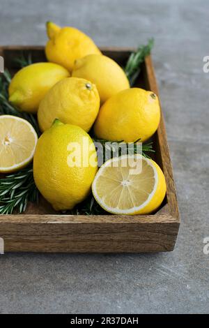 Zitrone Rosmarin Nature Morte Stockfoto