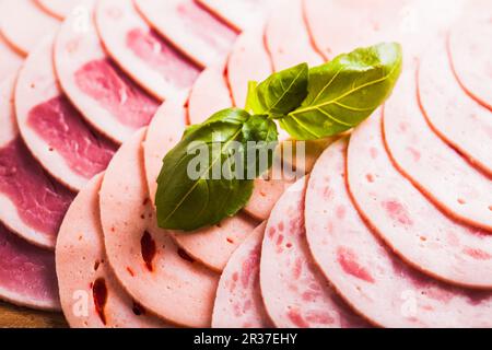 Vielzahl von verarbeiteten Wurstwaren Stockfoto