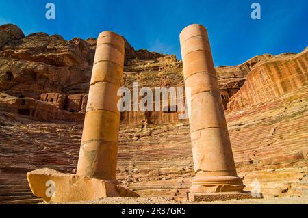 Amphitheater, Petra, Jordanien Stockfoto