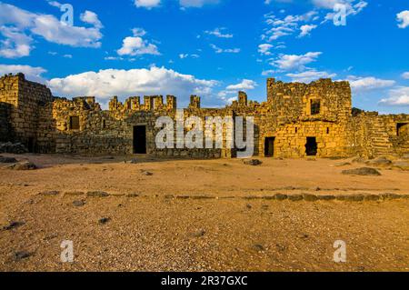 Imposante Festung in Qasr Al-Azraq, Jordanien Stockfoto