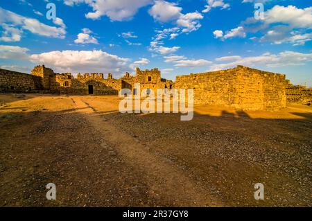 Imposante Festung in Qasr Al-Azraq, Jordanien Stockfoto